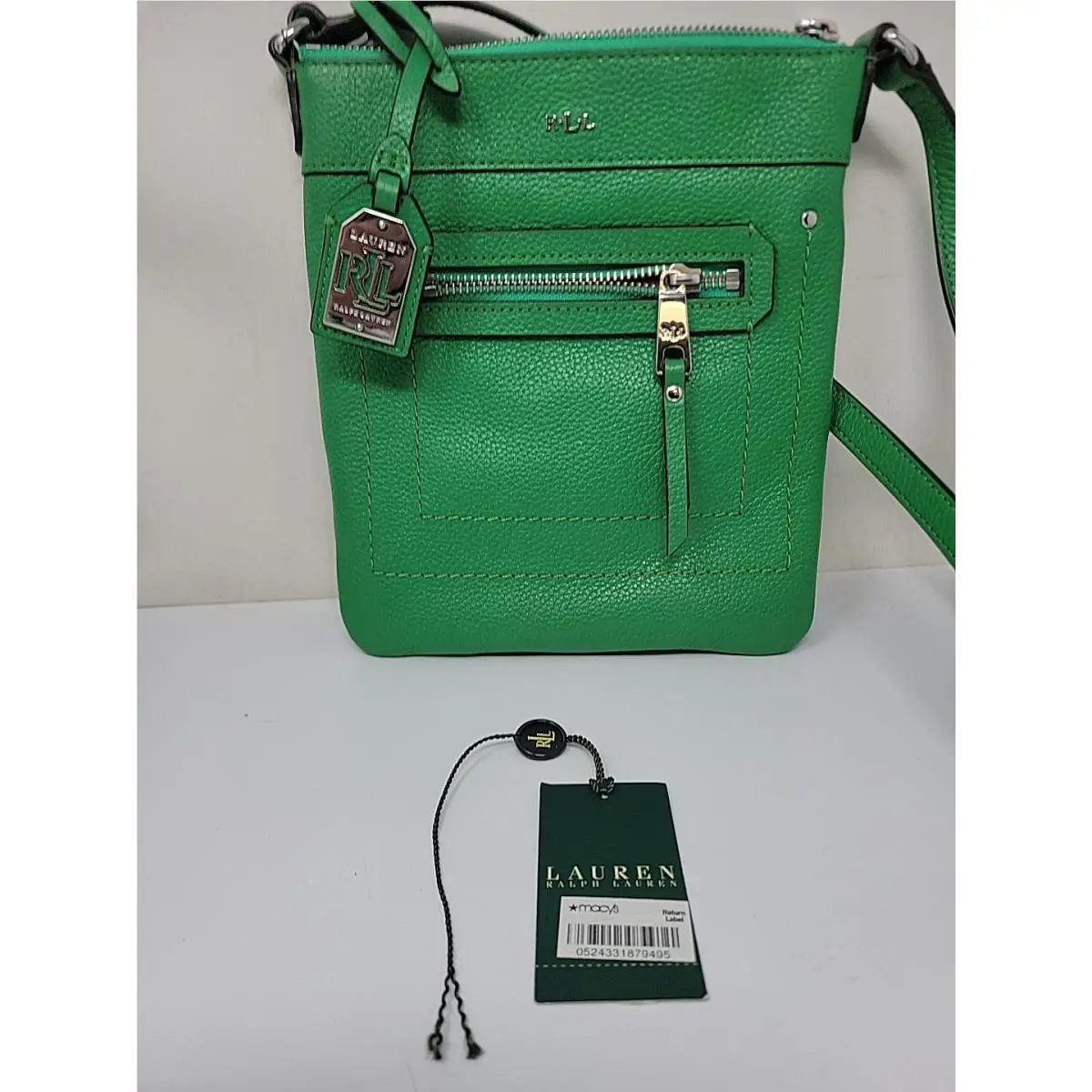 Ralph Lauren Green Leather Crossbody Bag