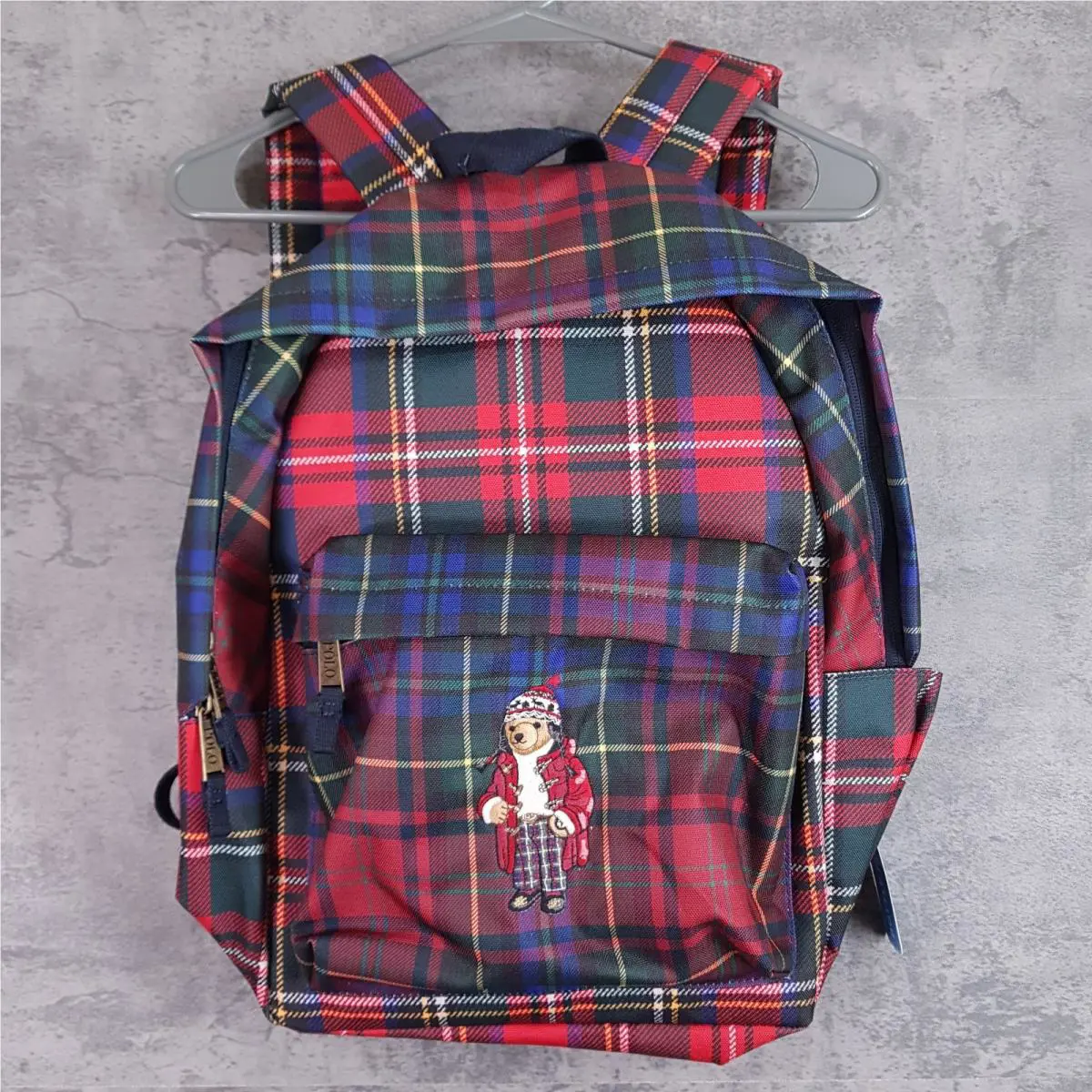 Polo Ralph Lauren Nordic Polo Bear Stewart Plaid Backpack Laptop Bag Christmas