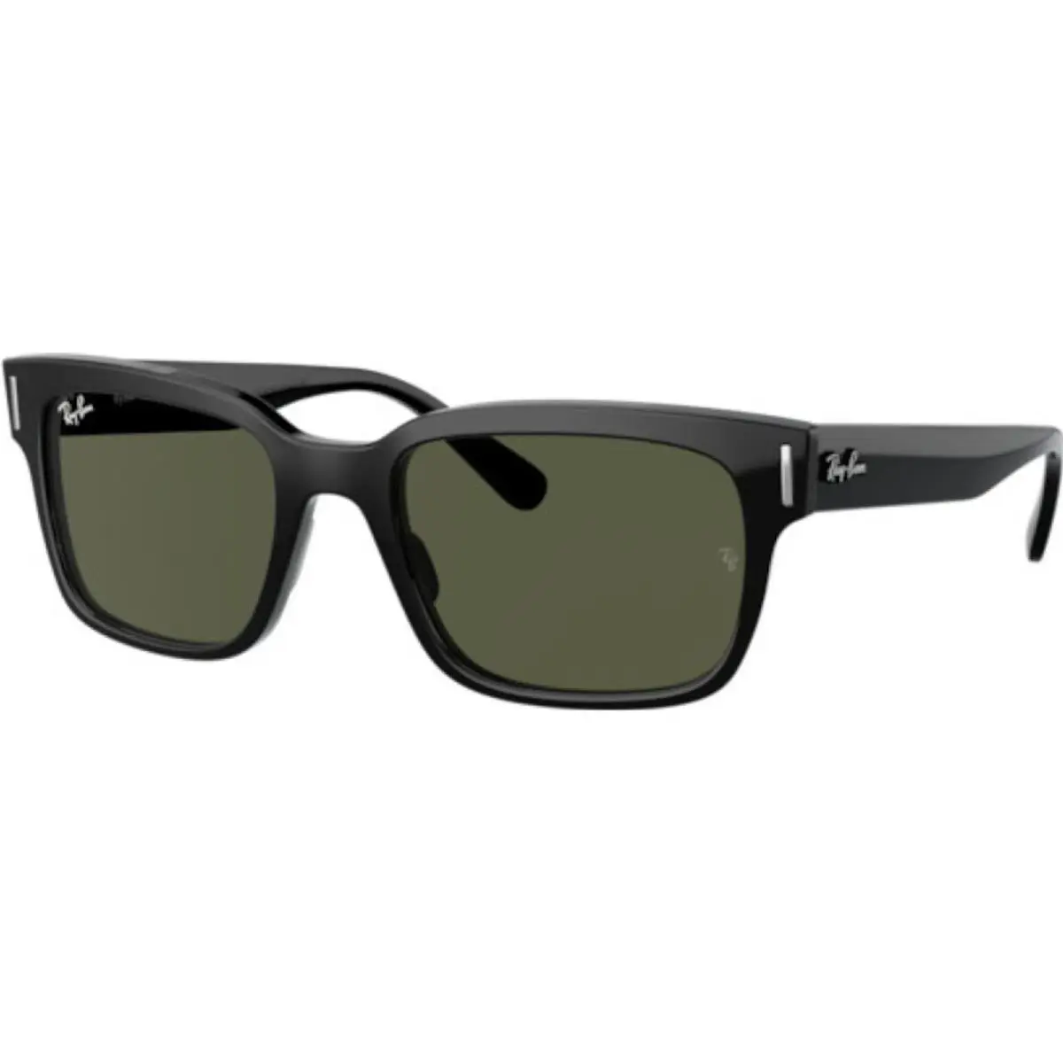 Ray-ban Adult Jeffrey Polished Black/G-15 Green 53mm Sunglasses - Polished Black/G-15 Green, Frame: Black, Lens: Green