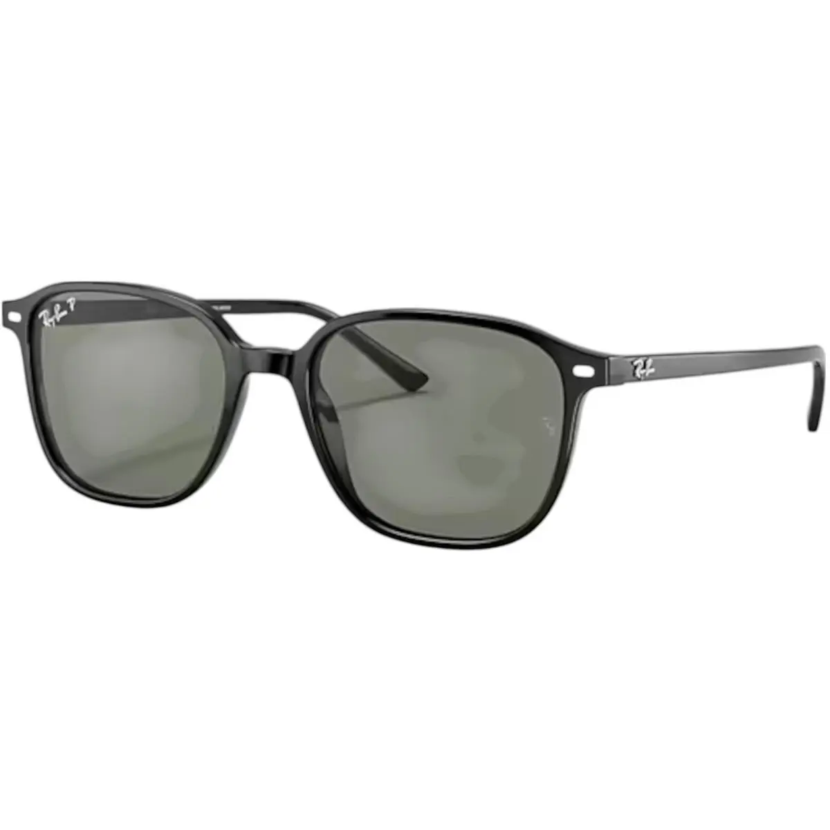 Ray-ban Adult Leonard Polarized Polished Black/G-15 Green 55mm Sunglasses - Polished Black/G-15 Green, Frame: Black, Lens: Green