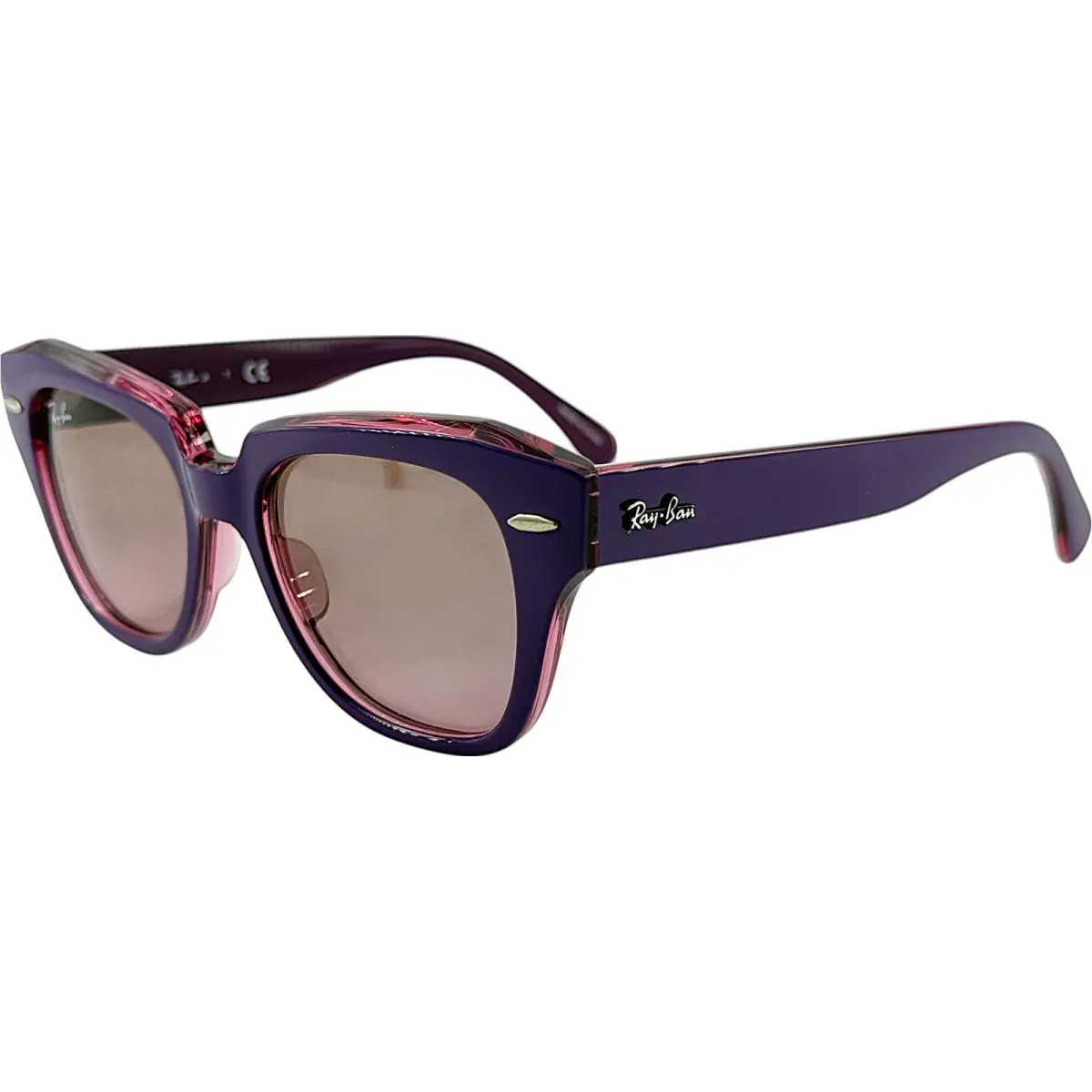 Ray Ban Jr RJ9186S State St Jr Kids Plastic Sunglass 711814 Violet On Pink 43-15 - Frame: Purple, Lens: Purple