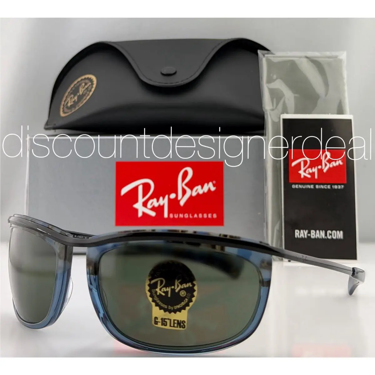 Ray-ban Olympian I Sunglasses Havana Blue Green G-15 RB2319 1288/31 62mm
