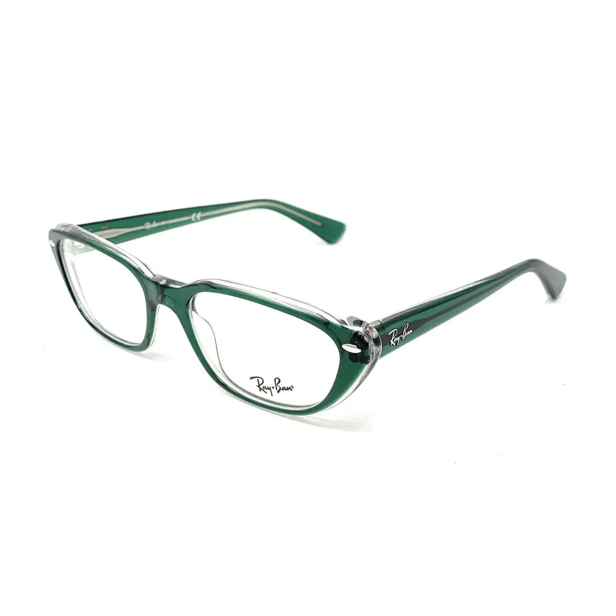 Ray-ban RB 5242 RX5242 5162 Eyeglasses Top Dark Green On Transparent 53mm