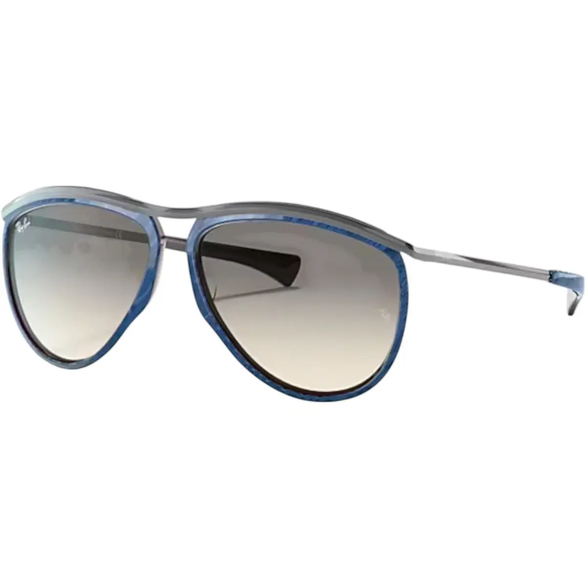 Ray-ban Adult Olympian Aviator Polished Blue/light Grey Gradient 59mm Sunglasses - Polished Blue/Light Grey Gradient, Frame: Blue, Lens: Grey