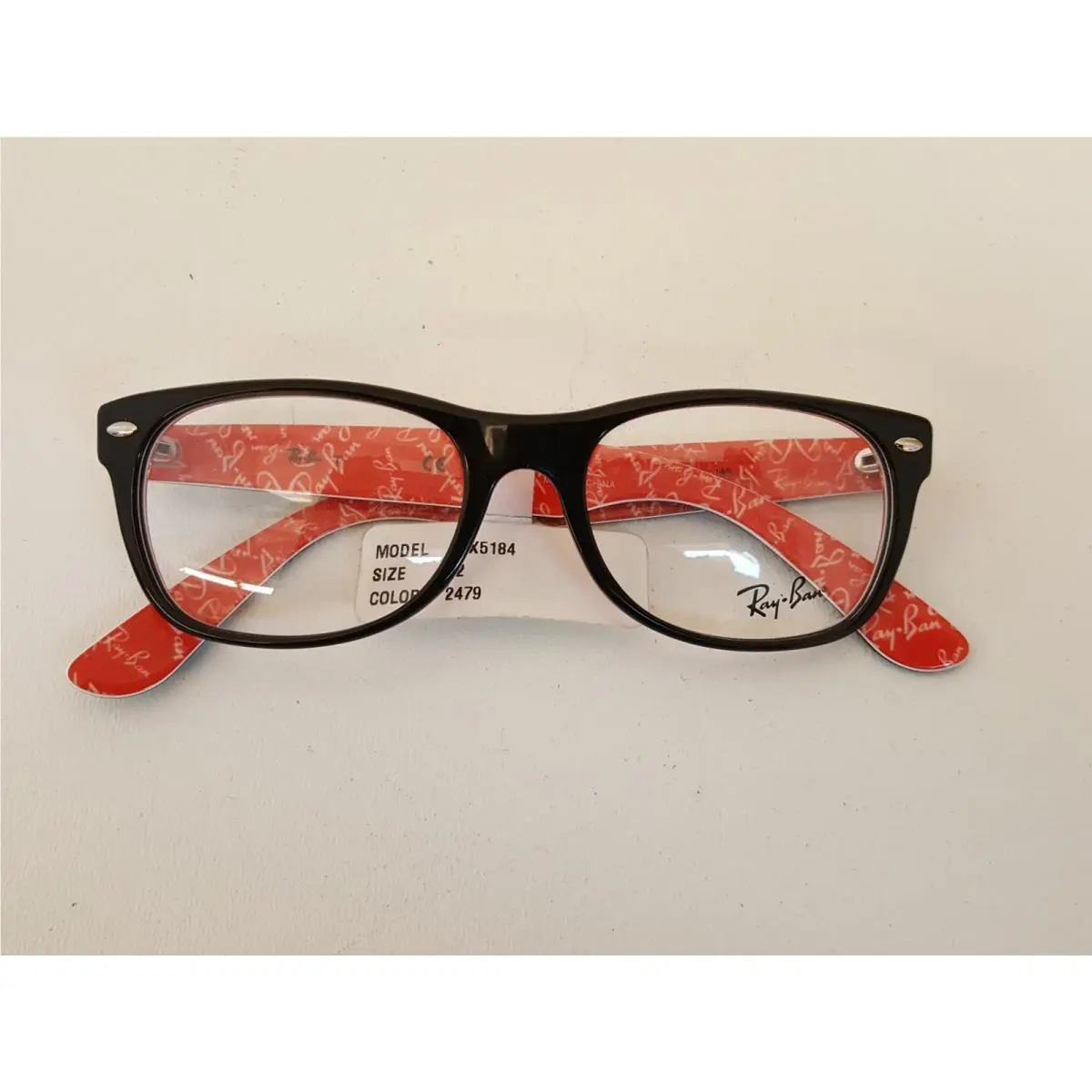 Ray Ban Glasses Frames 5184 color-2479 sz 52 Black Red