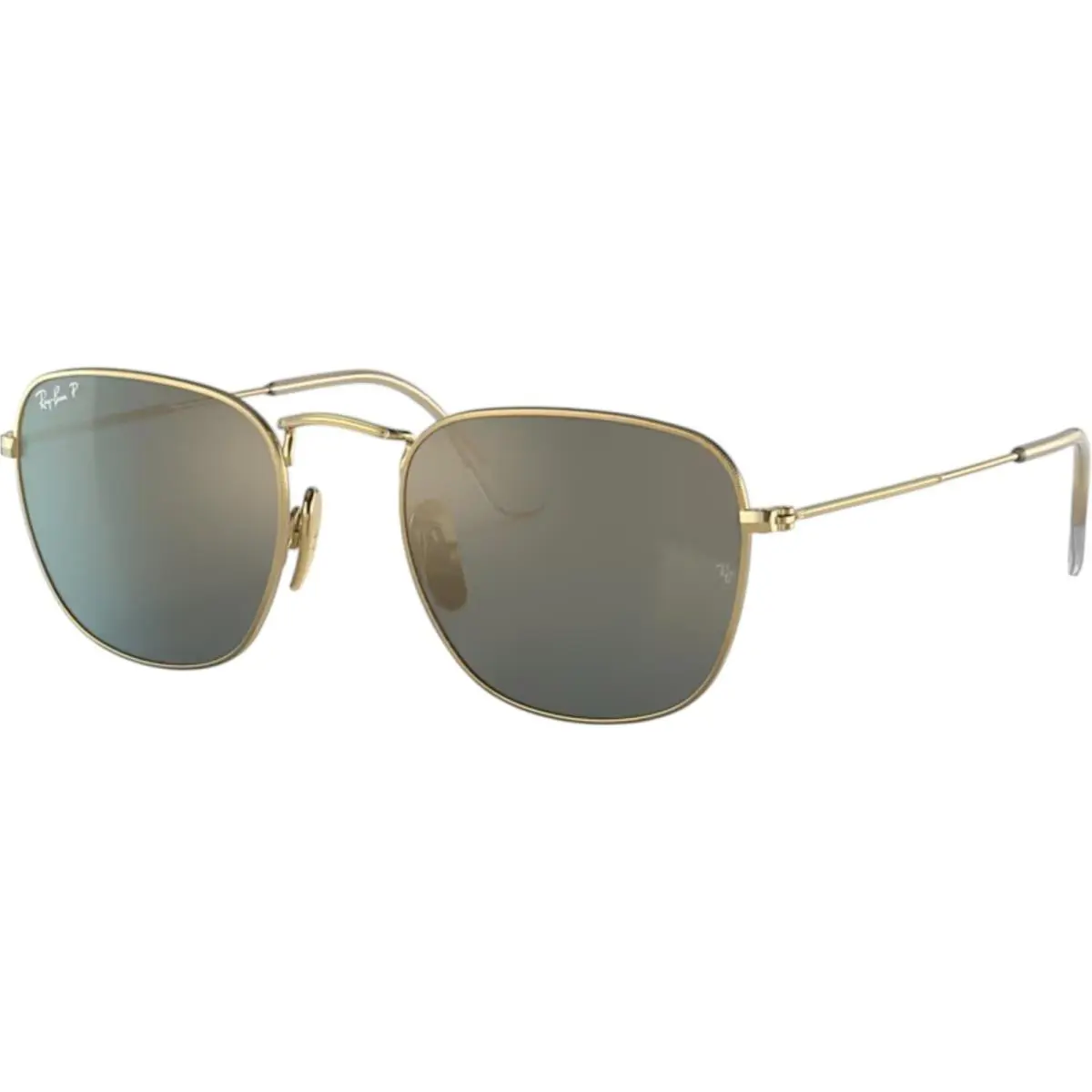 Ray-ban Adult Frank Titanium Polarized Polished Gold/blue 51mm Sunglasses - Polished Gold/Blue, Frame: Gold, Lens: Blue