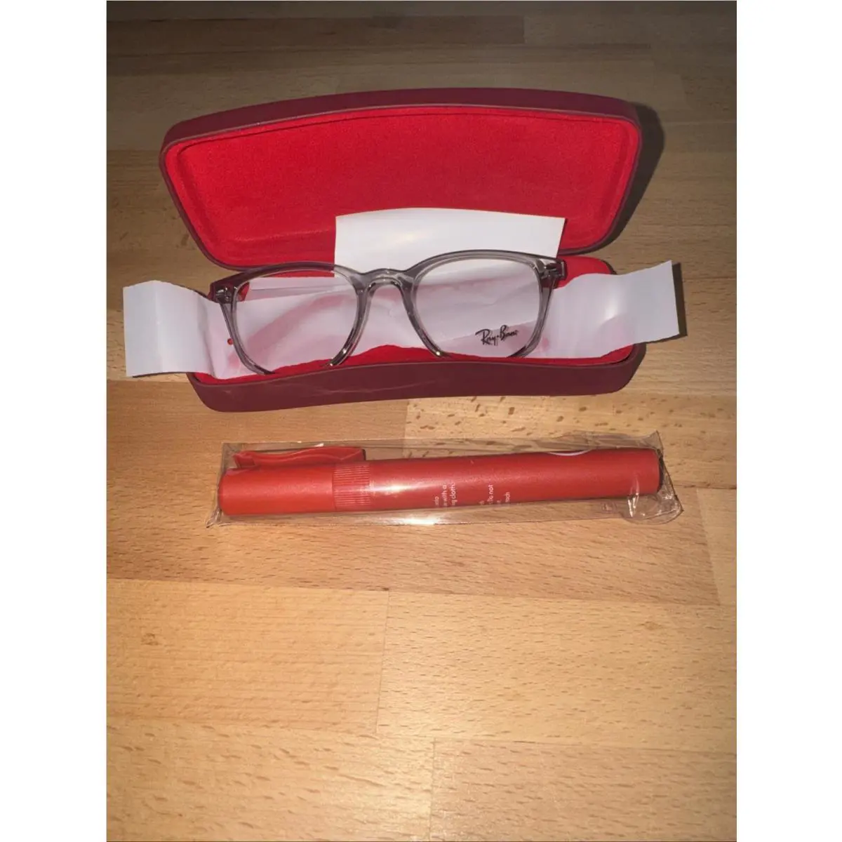 Ray Ban Glasses Unisex Plastic Eyeglass Frame 3812 Transparent Grey 48-18-130