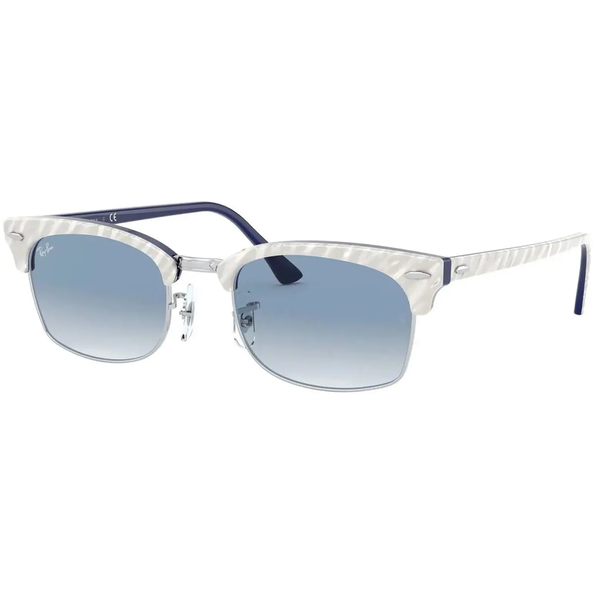 Ray-ban Adult Clubmaster Square Light Grey/light Blue Gradient 55mm Sunglasses - Polished Light Grey/Light Blue Gradient, Frame: Grey, Lens: Blue