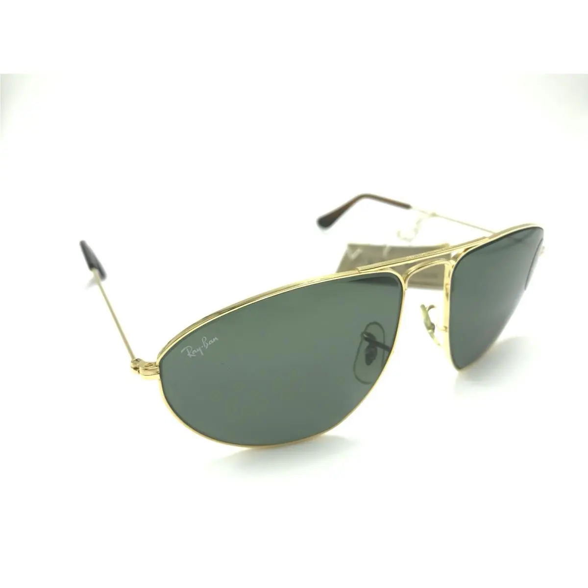 Vintage B L Ray-ban Usa W1081 Gold Metal Aviator Sunglasses G-15 Green 59-16 Nos
