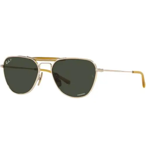 Ray-ban Adult Rb8064 Titanium Polar Gold Black / Dark Green 53mm Sunglasses - Polished Arista Gold Black/Dark Green Classic Chromance, Frame: Gold, Lens: Green