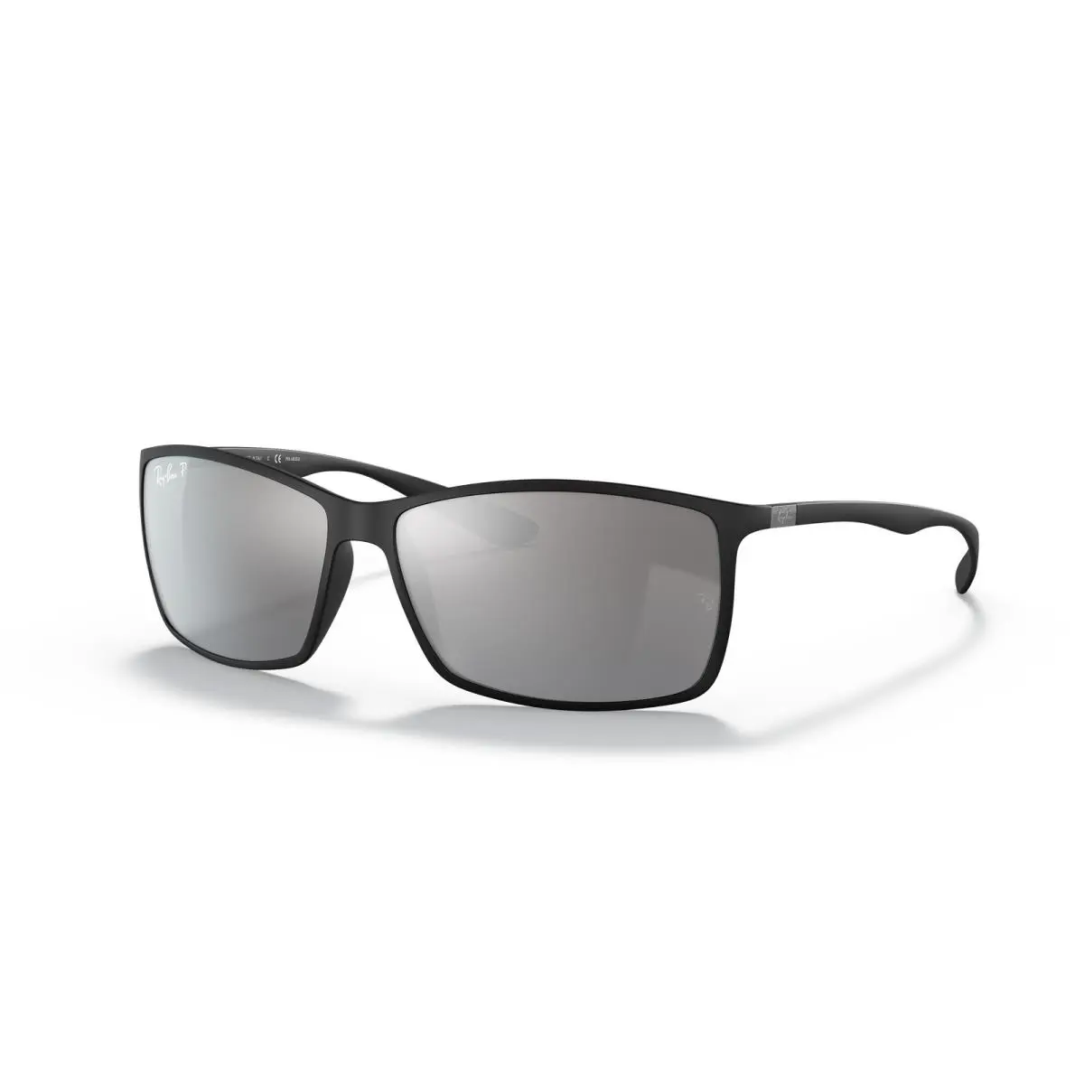 Ray-ban RB4179 Liteforce Black/silver Gradient Mirror Polarized 62 mm Sunglasses - Frame: Matte Black, Lens: Silver