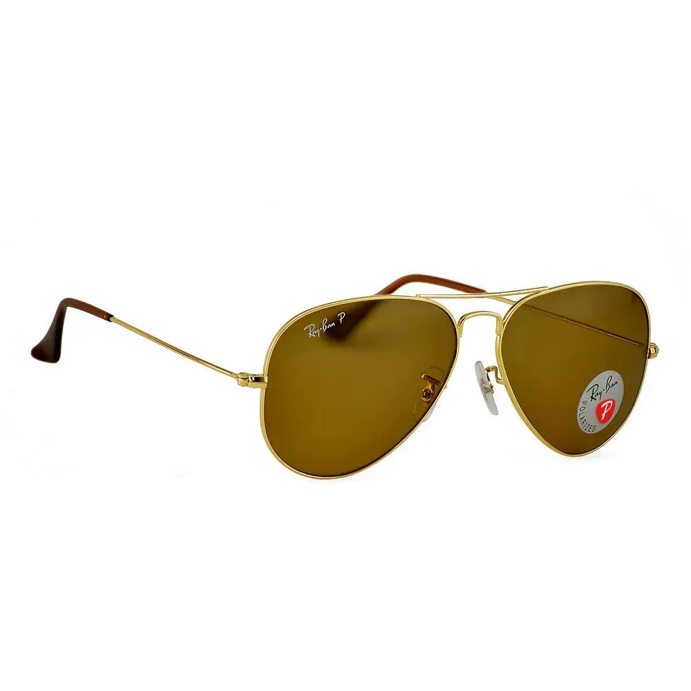 Ray-ban Sunglasses RB3025 Aviator Classic Gold Frame Polarized Brown Lenses 58mm - Frame: Gold, Lens: Brown