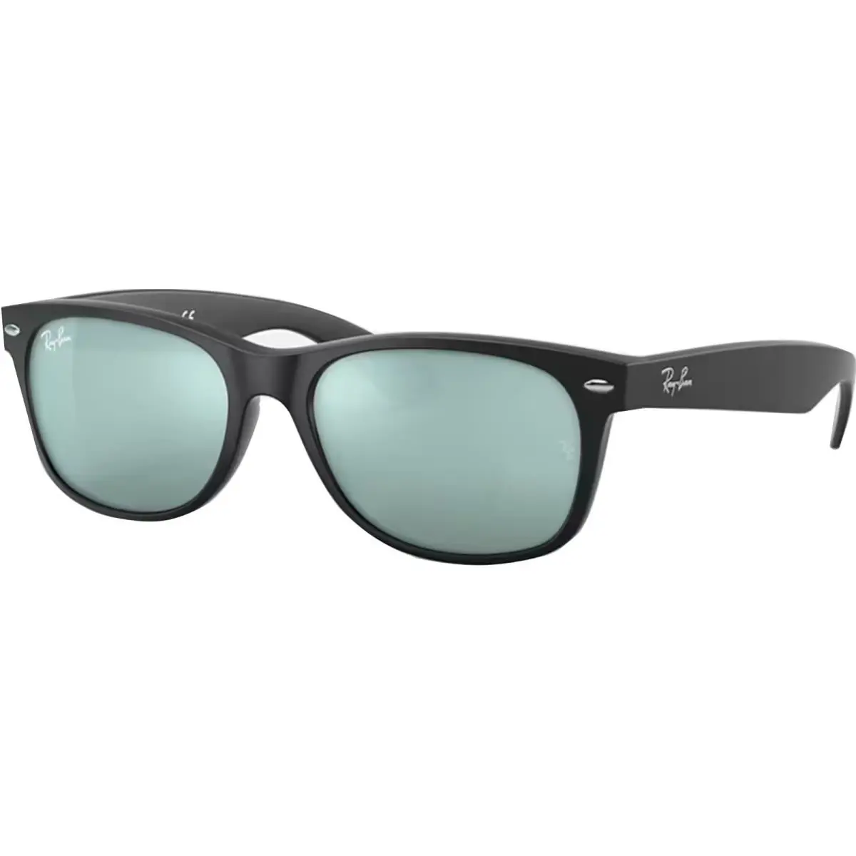 Ray-ban New Wayfarer Flash Adult Wayfarer Flash Matte Rubber Black/silver Flash 55mm Sunglasses