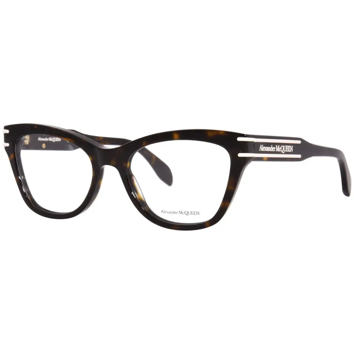 Alexander Mcqueen AM0401O 002 Eyeglasses Women`s Havana Full Rim Cat Eye 53mm by Alexander McQueen