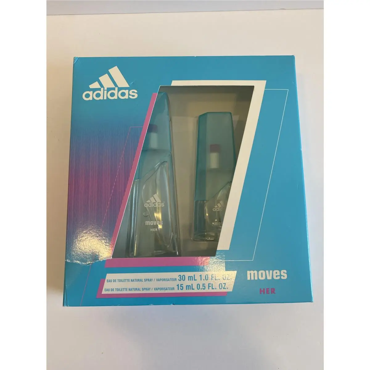 Adidas Moves For Her Gift Set Women 1.0 fl oz Edt Spray 0.5 fl oz Edt Spray