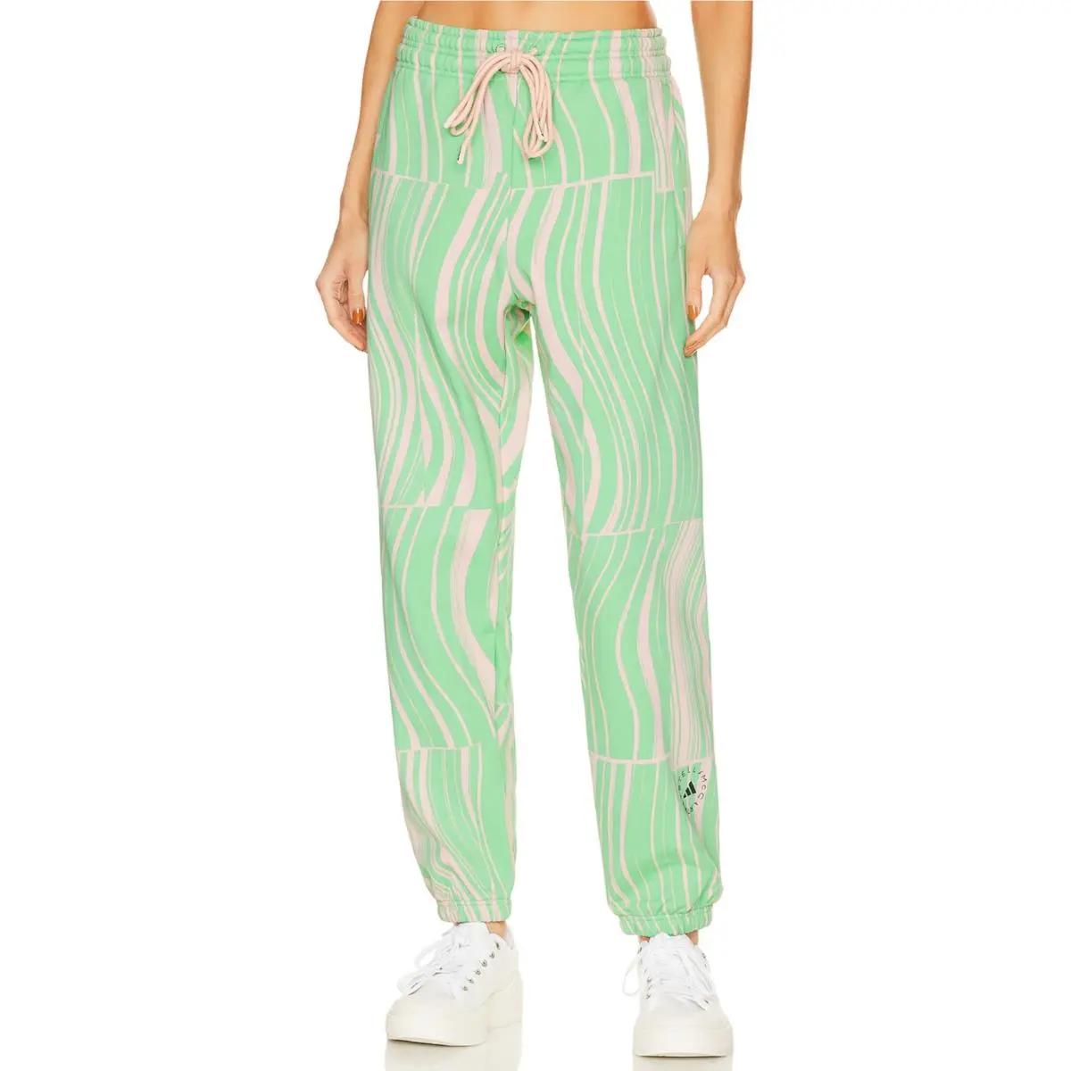 Adidas by Stella Mccartney Green/blush Pink True Casuals Sweat Pants Sz XL