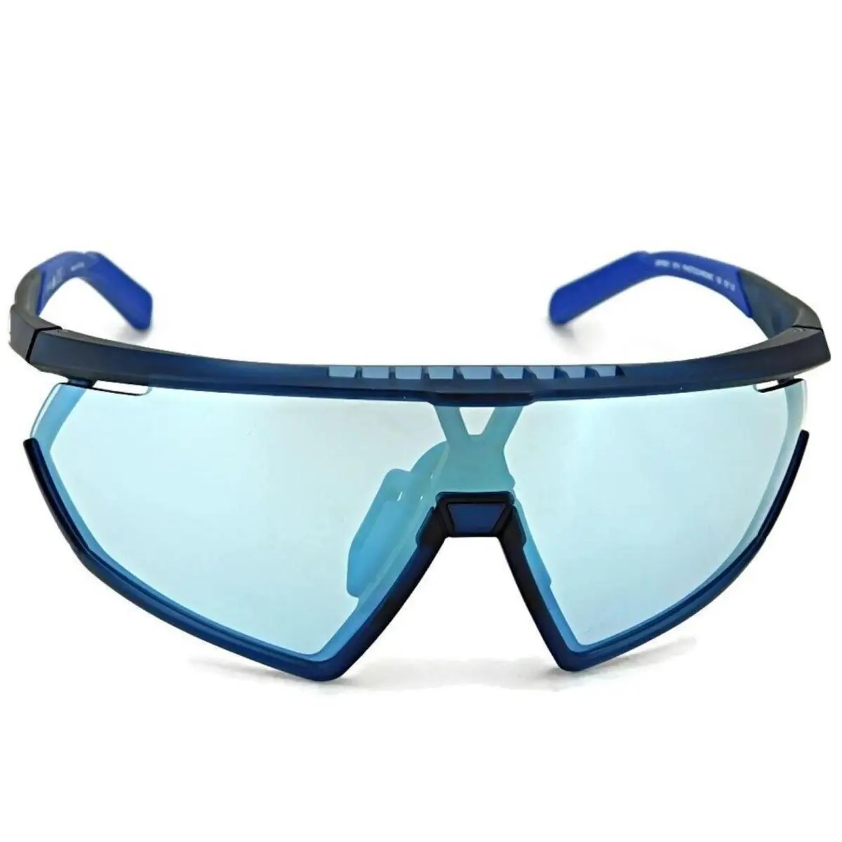 Adidas SP0001 91V Matte Blue Mirror Sport Shield Sunglasses