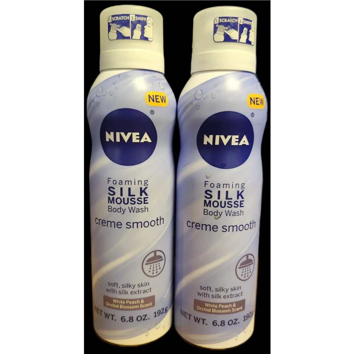 2 Nivea Foaming Silk Mousse Body Wash White Peach Orchid Usa