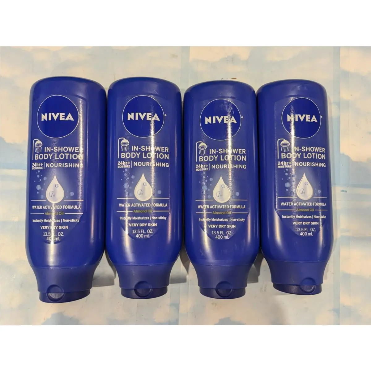 Lot 4 Nivea Almond Oil In-shower Body Lotion Very Dry Skin 13.5 FL OZ