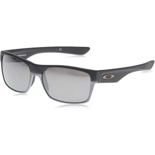 Oakley 0Oo9189 Twoface Square Sunglasses - Matte Black / Prizm Black Polarized - Matte Black on Silver/Prizm Black Polarized, lens__map: Grey