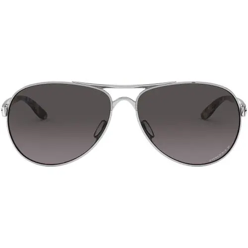 Oakley Womens Feedback Sunglasses - Polished Chrome / Prizm Grey Gradient - Polished Chrome/Prizm Grey Gradient, lens__map: Grey