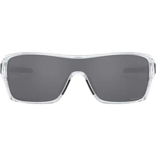 Oakley 0Oo9307 Turbine Rotor Rectangle Sunglasses - Polished Clear / Prizm Black - Polished Clear/Prizm Black Polarized, lens__map: Black