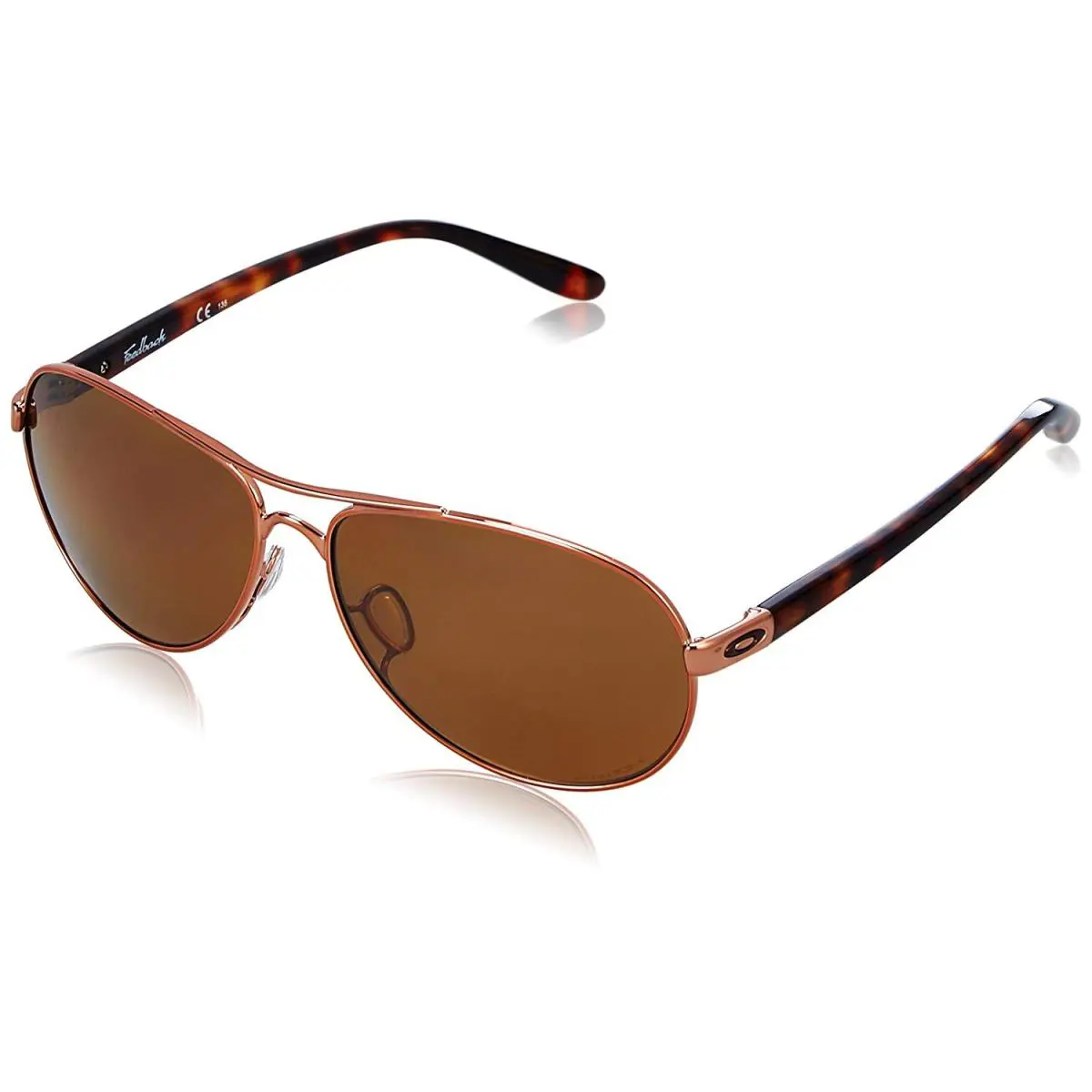 Oakley Womens Feedback Sunglasses - Rose Gold w / Prizm Tngstnpol - Rose Gold/Brown Gradient Polarized, lens__map: Brown