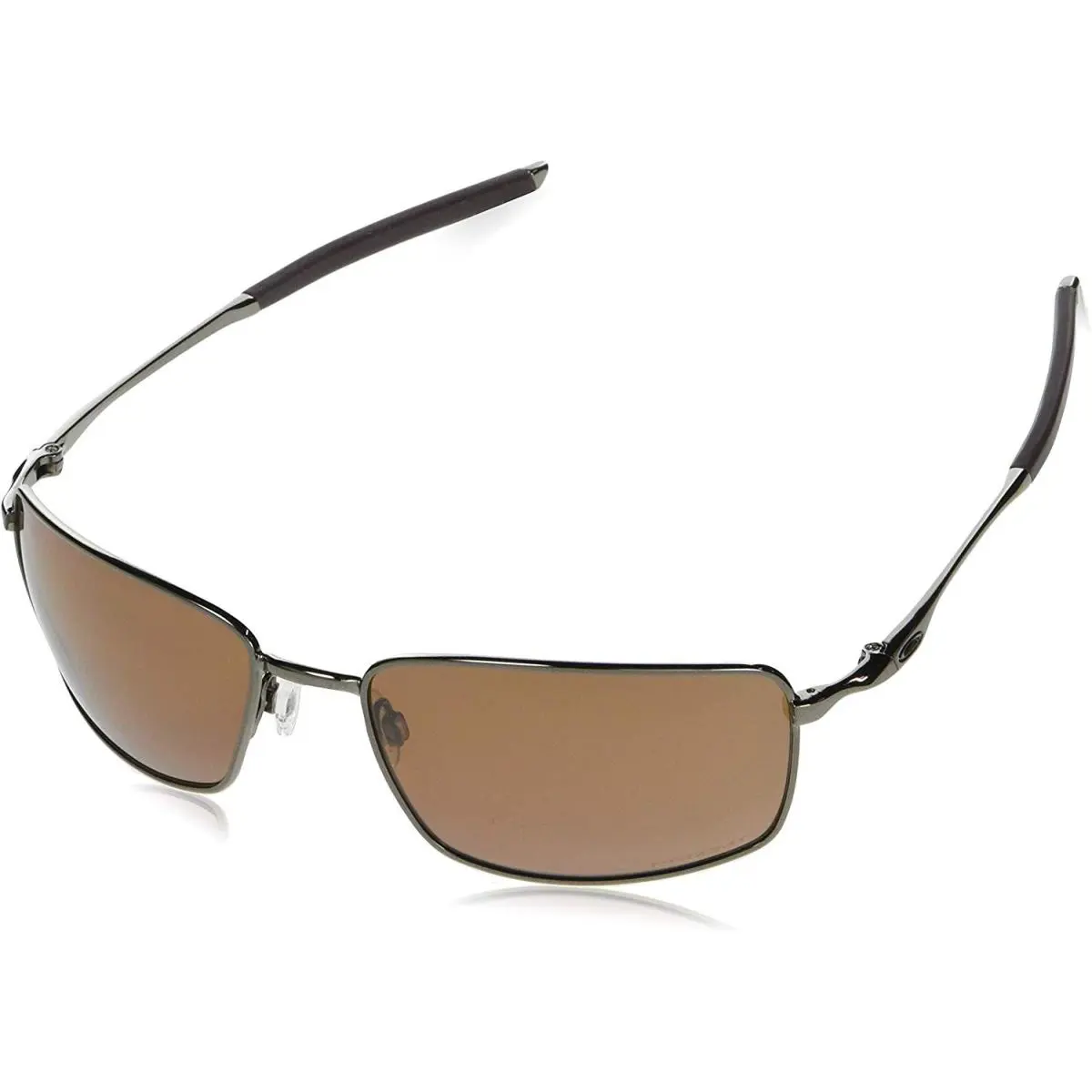 Oakley Mens Square Wire Sunglasses - Tungsten / Prizm Tungsten - Tungsten/Prizm Tungsten Polarized, lens__map: Brown