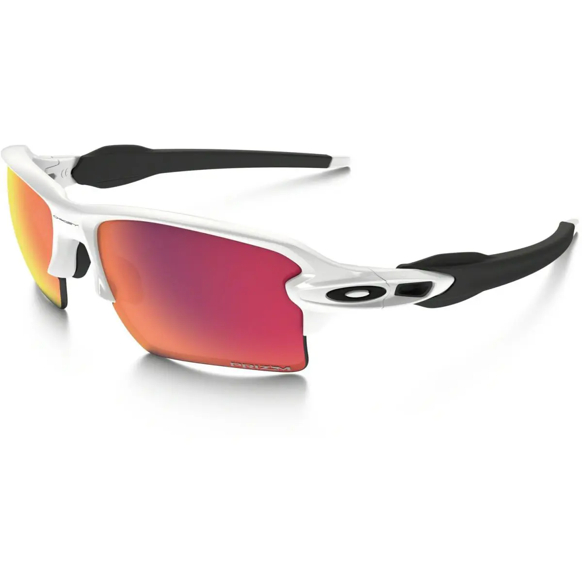 Oakley Mens Team Usa Flak Jacket 2.0 XL Sunglasses - Polished White w / Prizm - Polished White/Prizm Field, lens__map: Purple