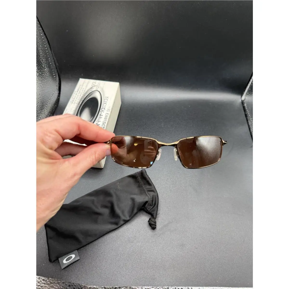 Oakley Square Wire Brown Chrome w/VR28 Black Iridium Lenses 05-988