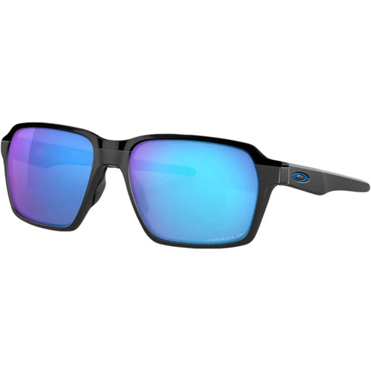 Oakley Men`s Parlay Prizm Polarized Steel/prizm Sapphire One Size Sunglasses - Steel/Prizm Sapphire, Frame: Black, Lens: Blue