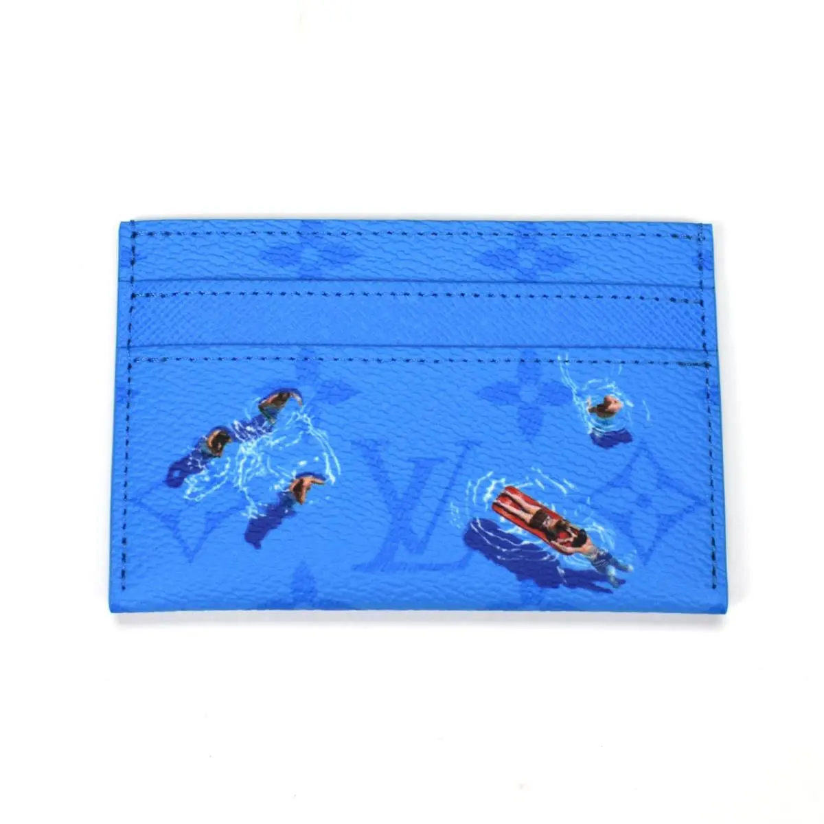 Louis Vuitton Swim Monogram Double Card Holder Wallet Blue Lagoon Swim