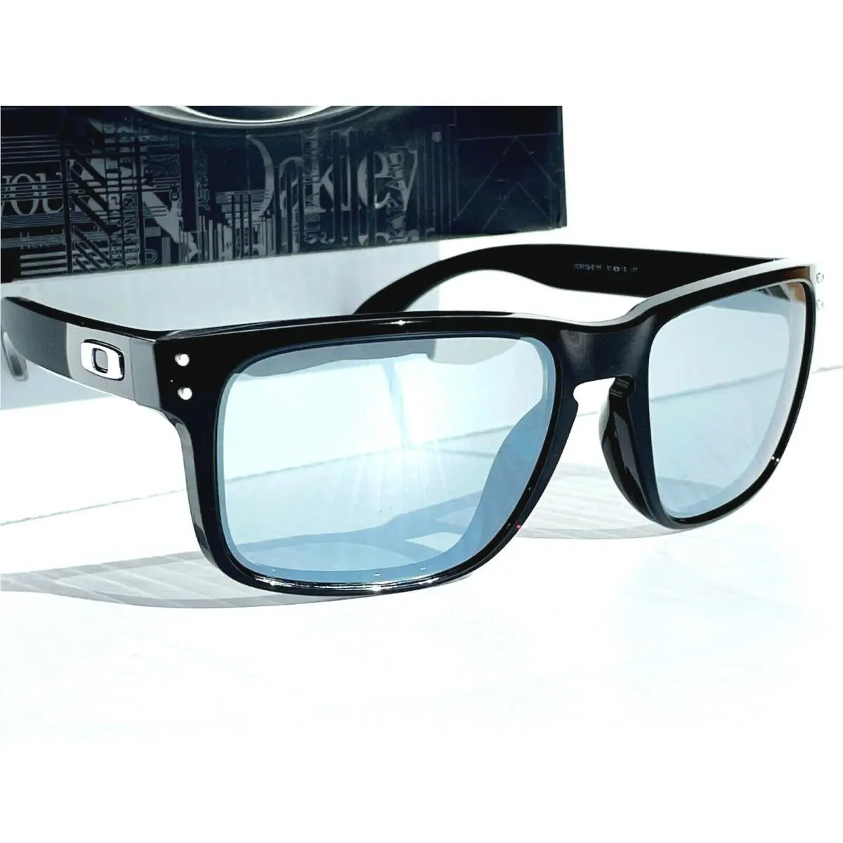 Oakley Holbrook Shiny Black Galaxy Polarized Mirror Sunglass 9102