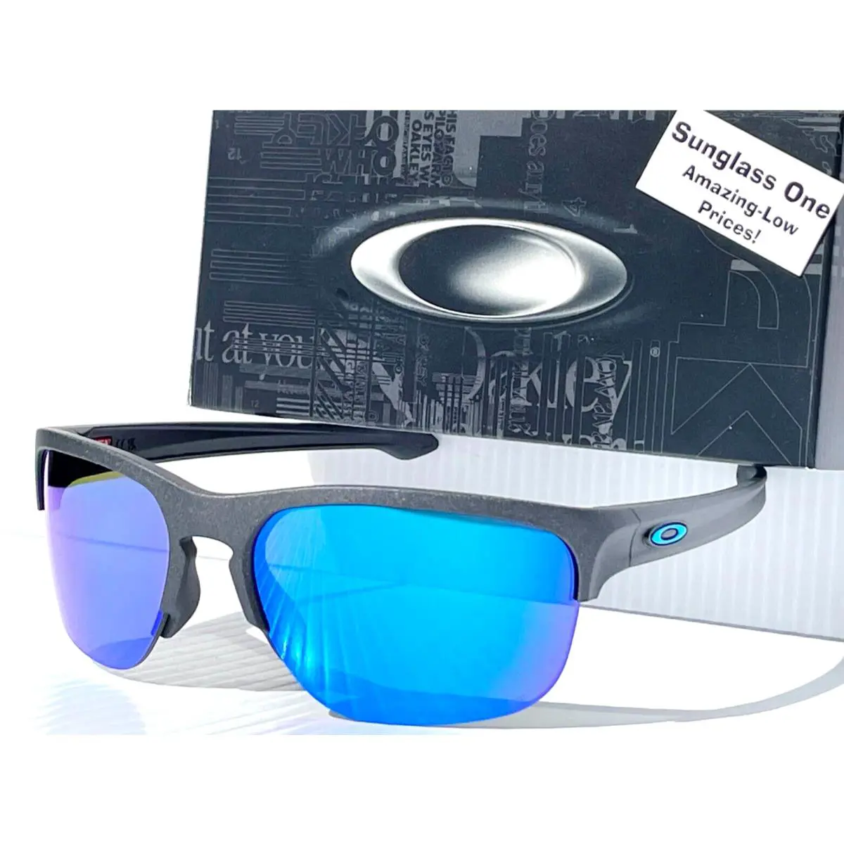 Sliver Edge Steel Grey Polarized Sapphire Blue Sunglass 9413-06 by Oakley