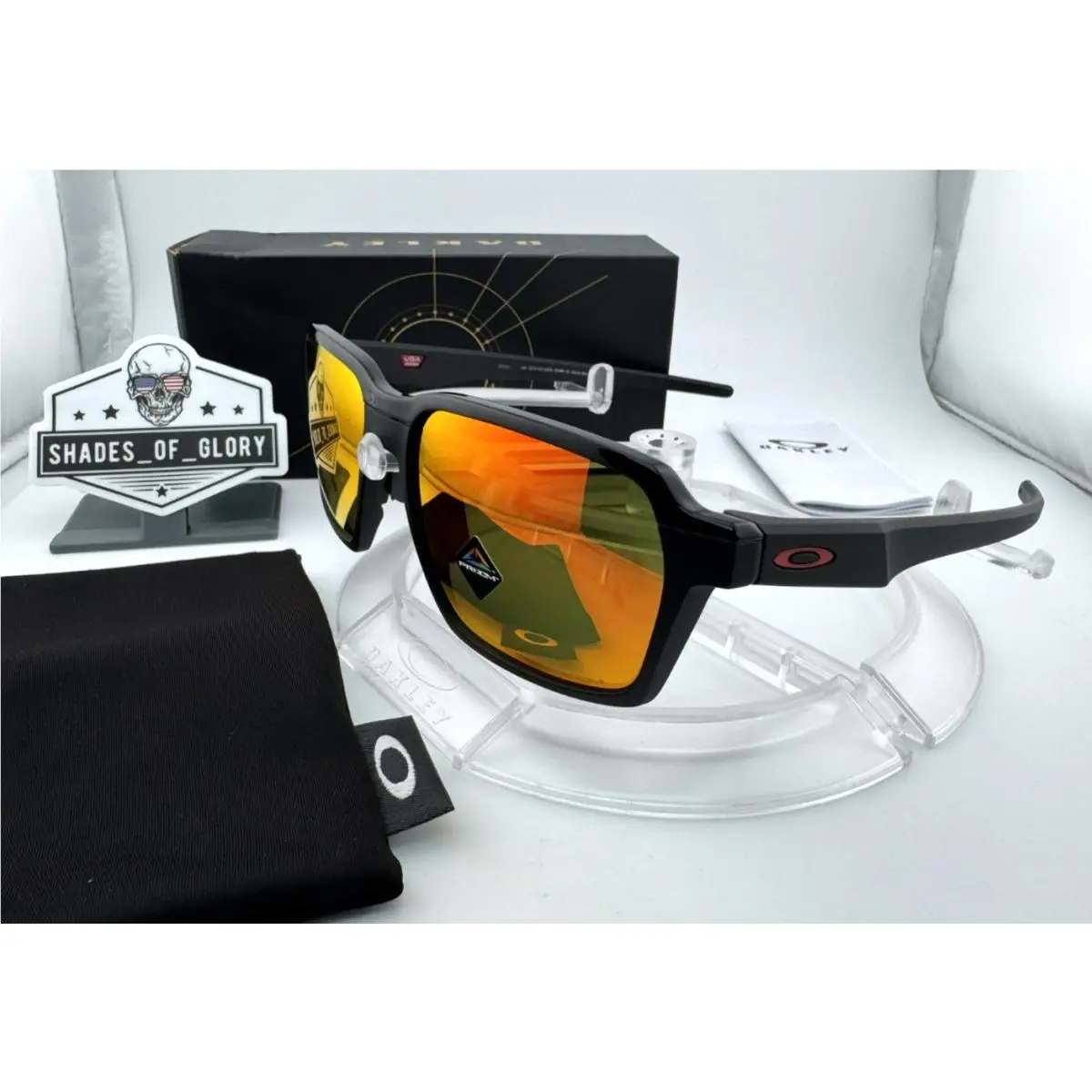 Oakley Parlay Matte Black W/ Prizm Ruby Red Sunglasses OO4143-03