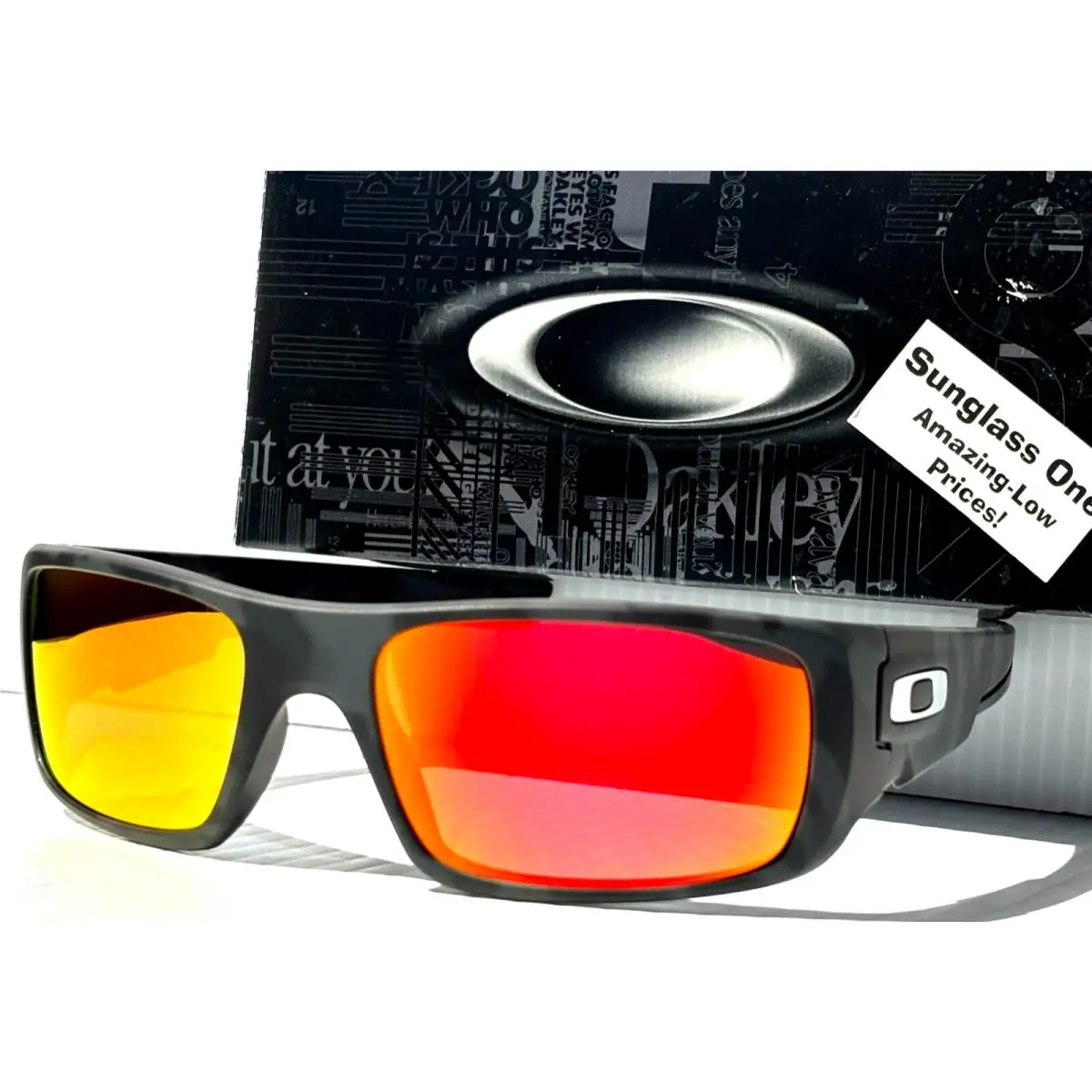 Oakley Crankshaft Matte Black Camo Polarized Ruby Mirror Lens Sunglass 9239-30