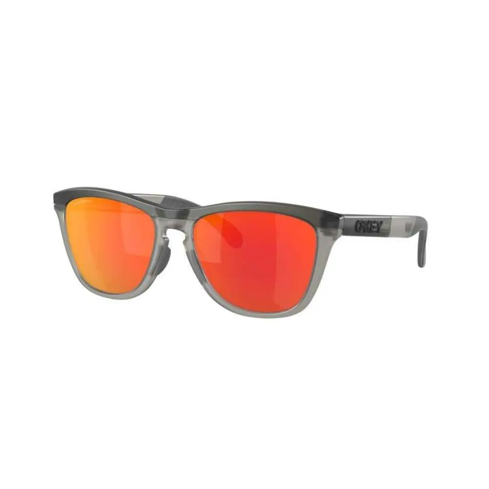 OO9284-0155 Frogskins Sunglasses Matte Crystal Grey Prizm Ruby Lenses by Oakley