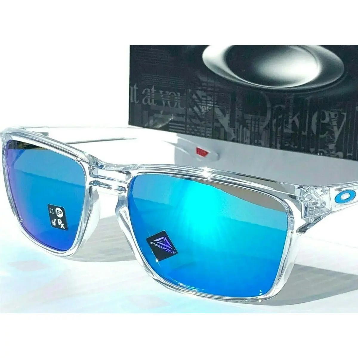 Oakley Sylas Shiny Clear Prizm Sapphire Blue Sunglass 9448-04 57