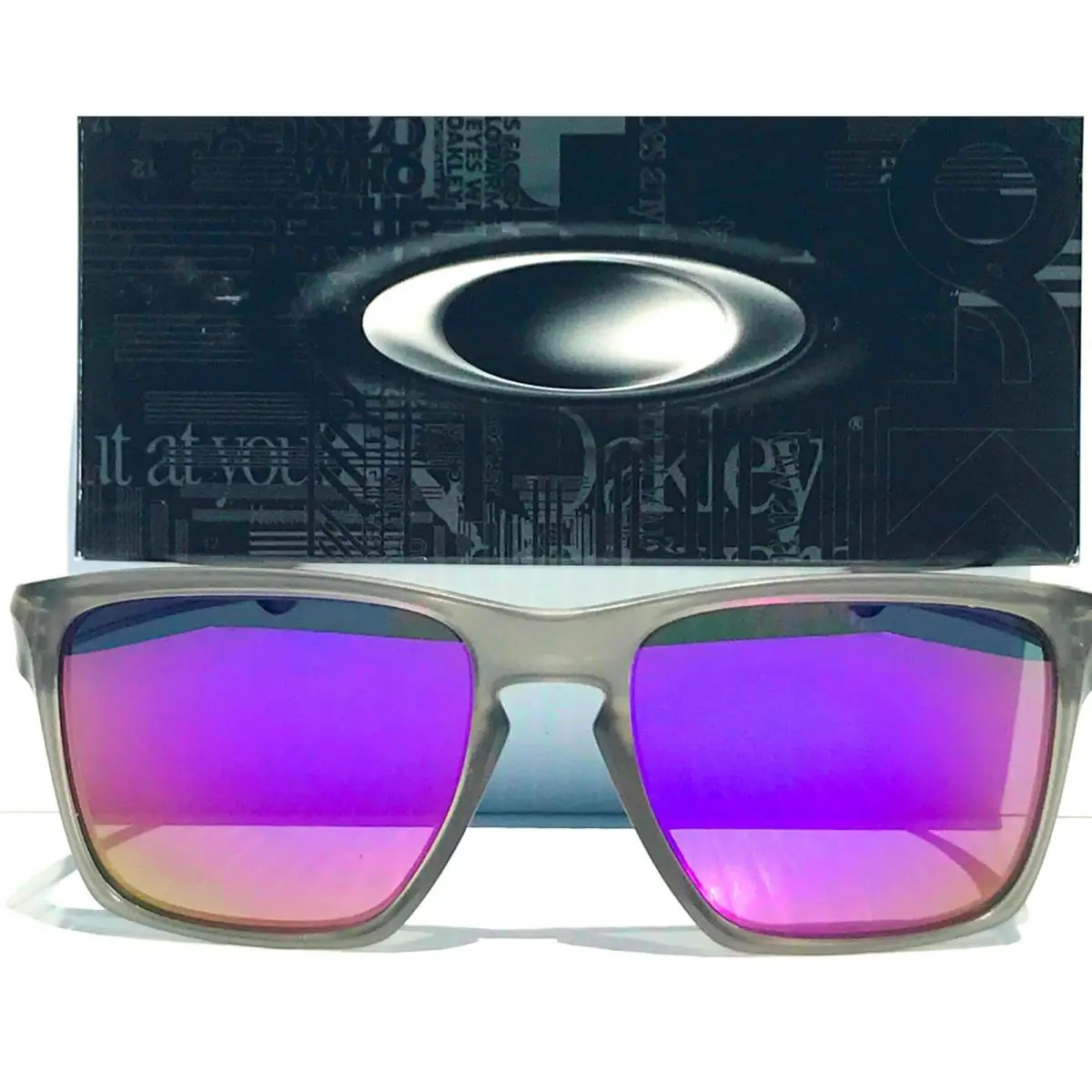 Sliver XL Matte Grey Ink Polarized Galaxy Violet Sunglass 9341 by Oakley