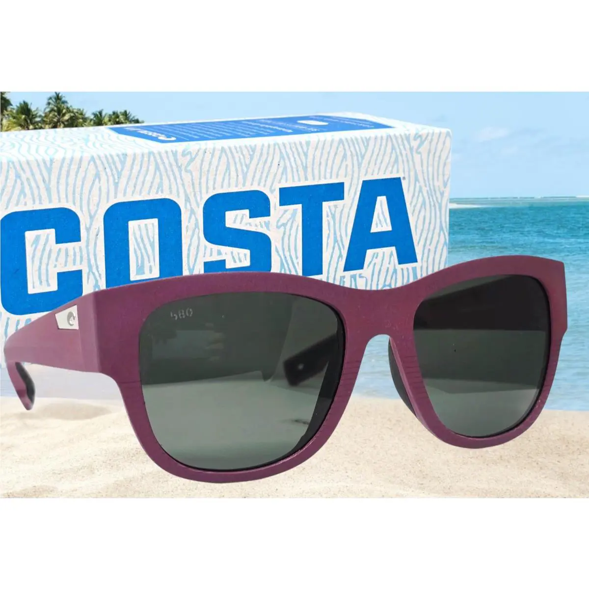 Costa Del Mar Net Plum/gray Caleta Polarized 580G Sunglasses