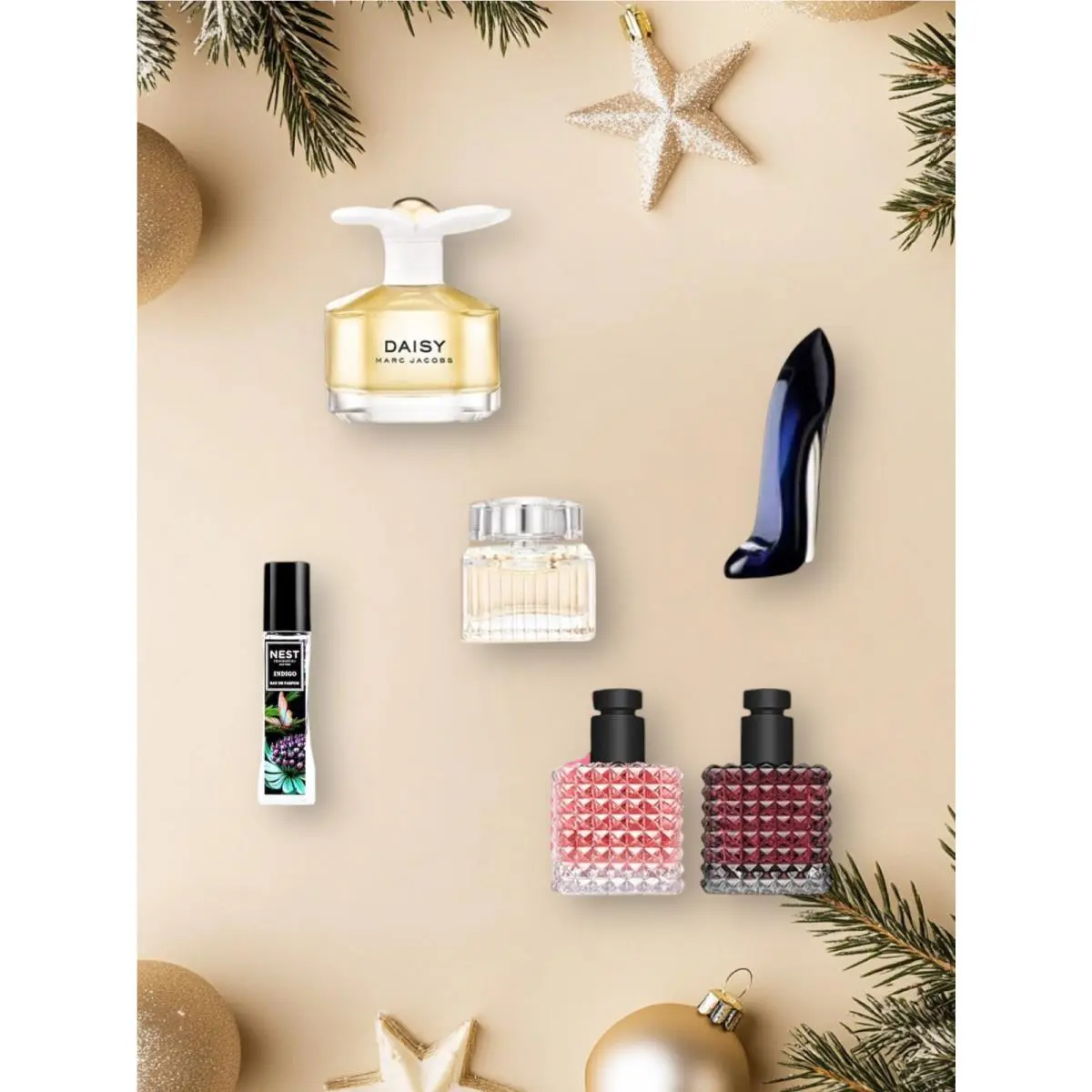 6 Luxury High End Mini Perfume Set Daisy Carolina Good Girl Valentino Chloe Nest