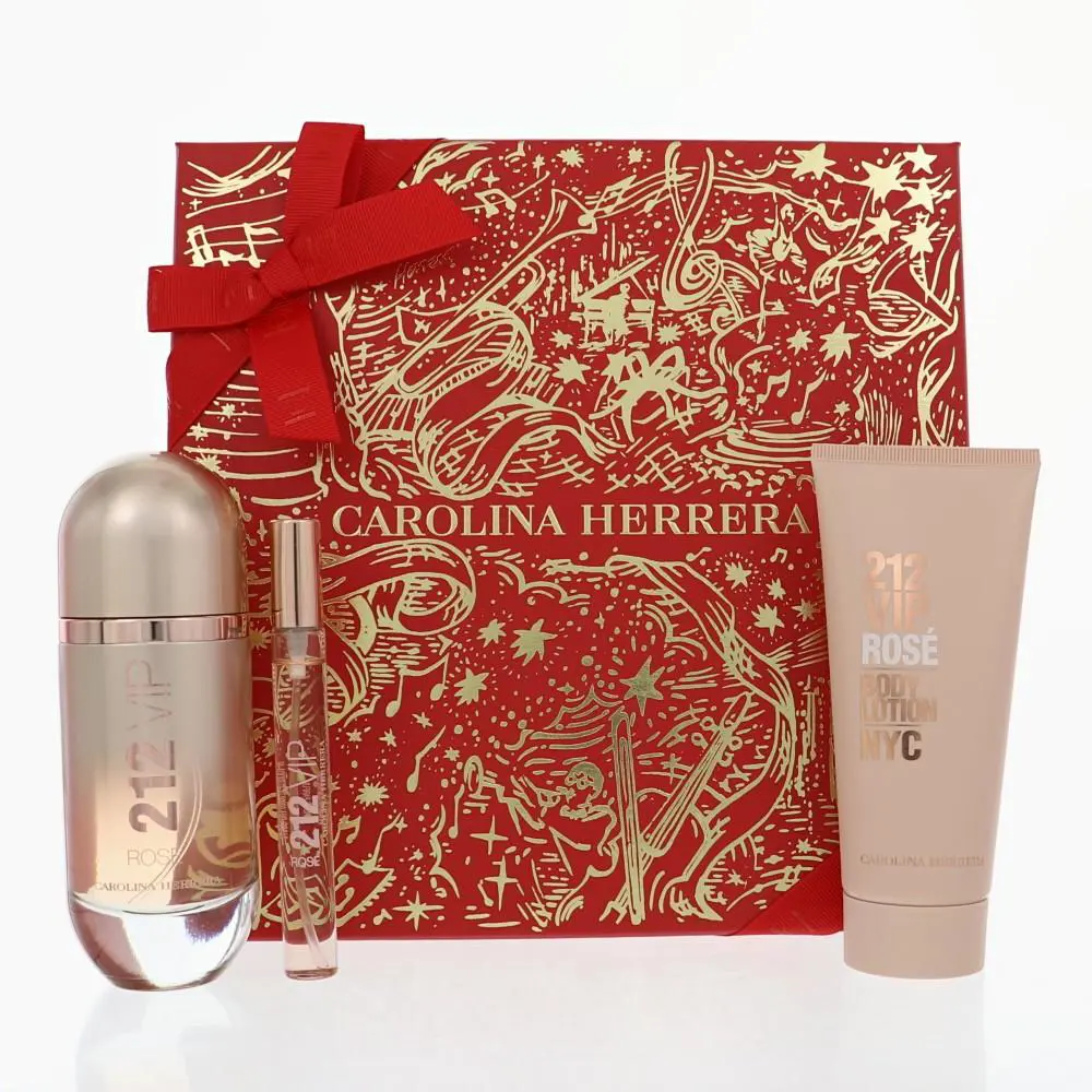 212 Vip Rose by Carolina Herrera Gift Set For Women 3 Piece Set For Women: 2.7
