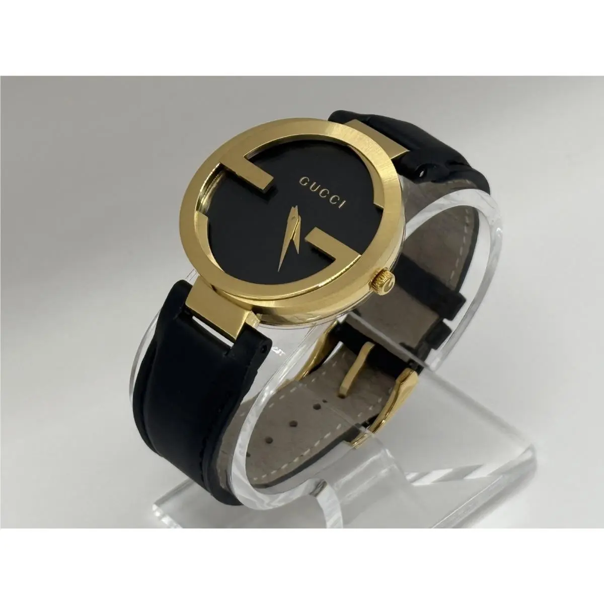 Gucci YA133312 Interlocking-g Grammy Special 37MM Unisex Black Leather Watch