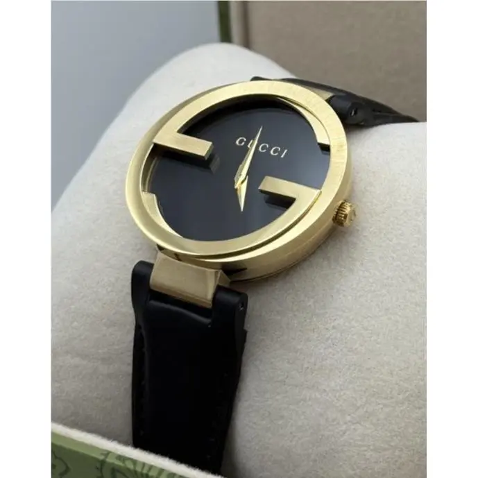 YA133312 Interlocking-g Grammy Special 37MM Unisex Black Leather Watch by Gucci