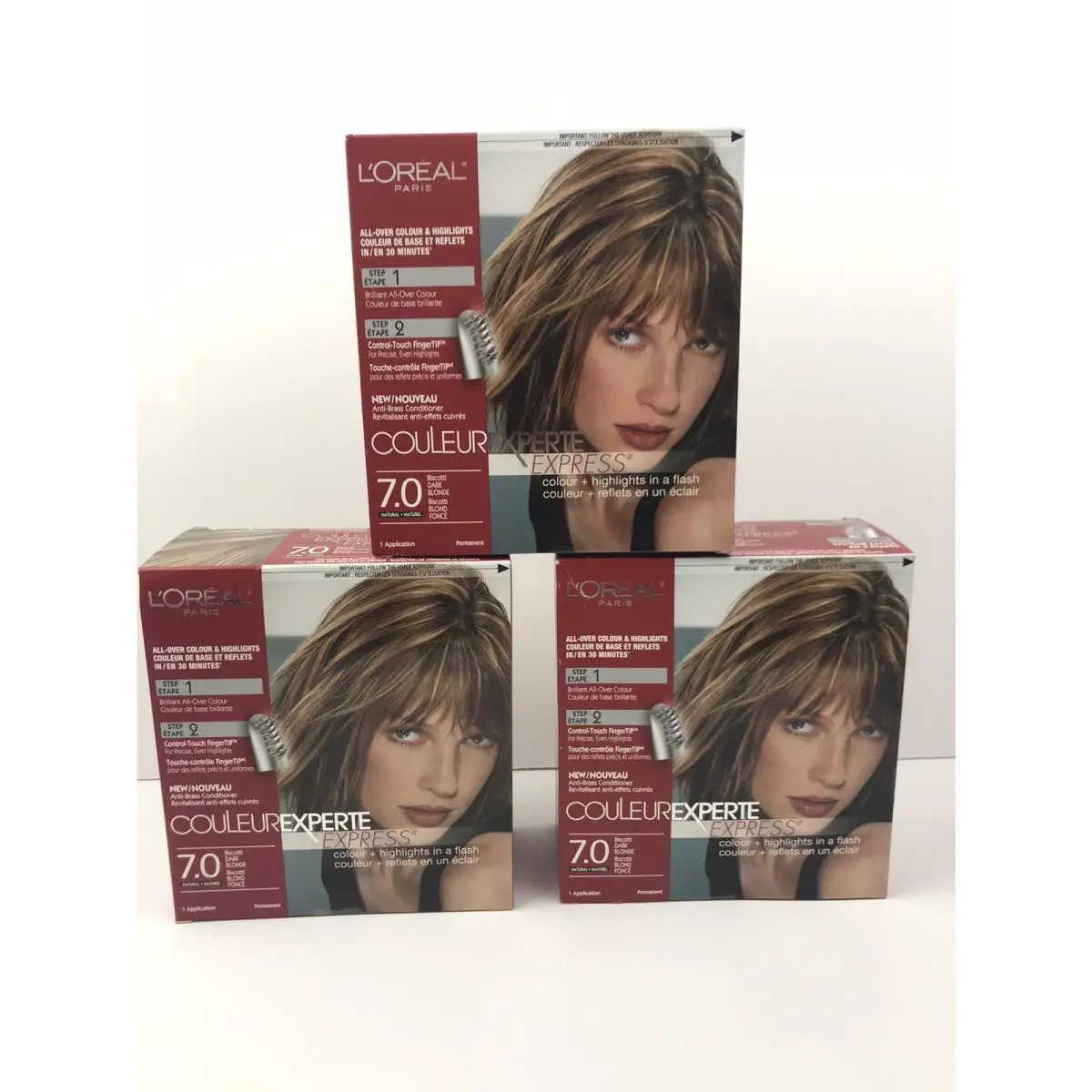 L`oréal 3x L’oreal Couleur Experte Express Hair Color 7.0 Biscotti Dark Blonde