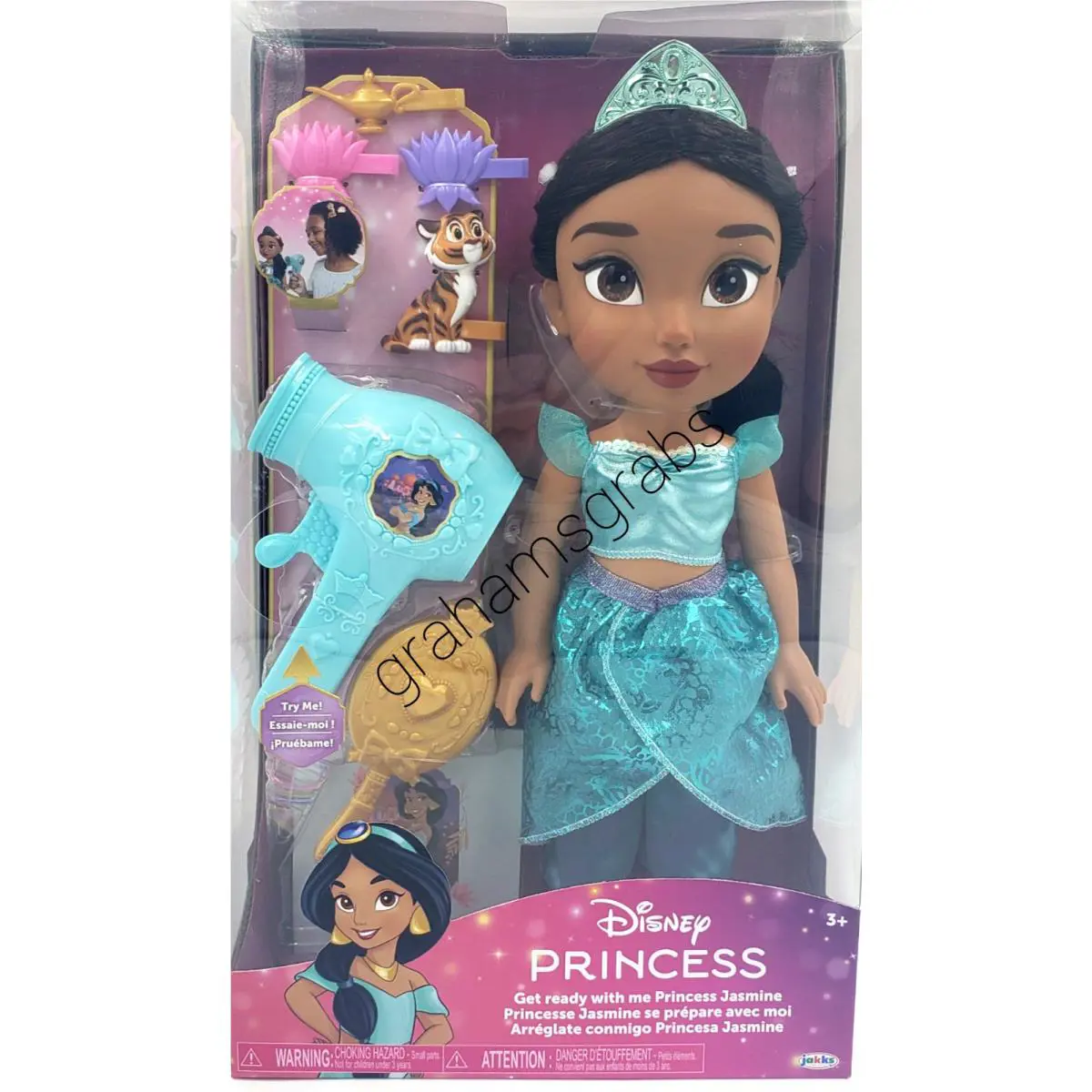 Disney Princess Large Doll Hair Play Set Rapunzel Ariel Jasmine Belle Choice Princess Jasmine