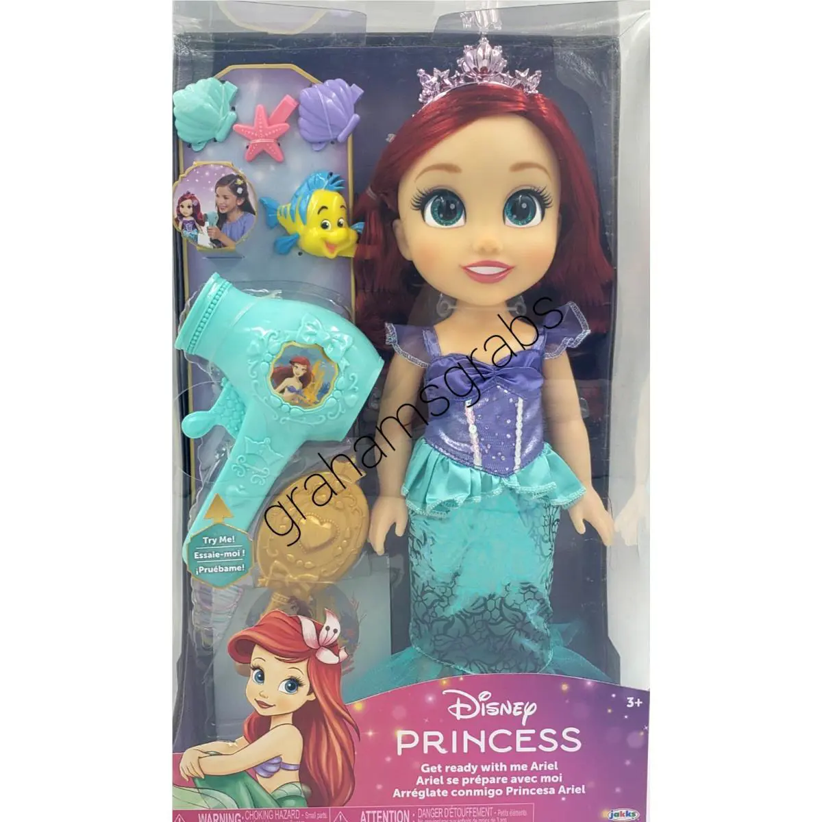 Disney Princess Large Doll Hair Play Set Rapunzel Ariel Jasmine Belle Choice Princess Ariel