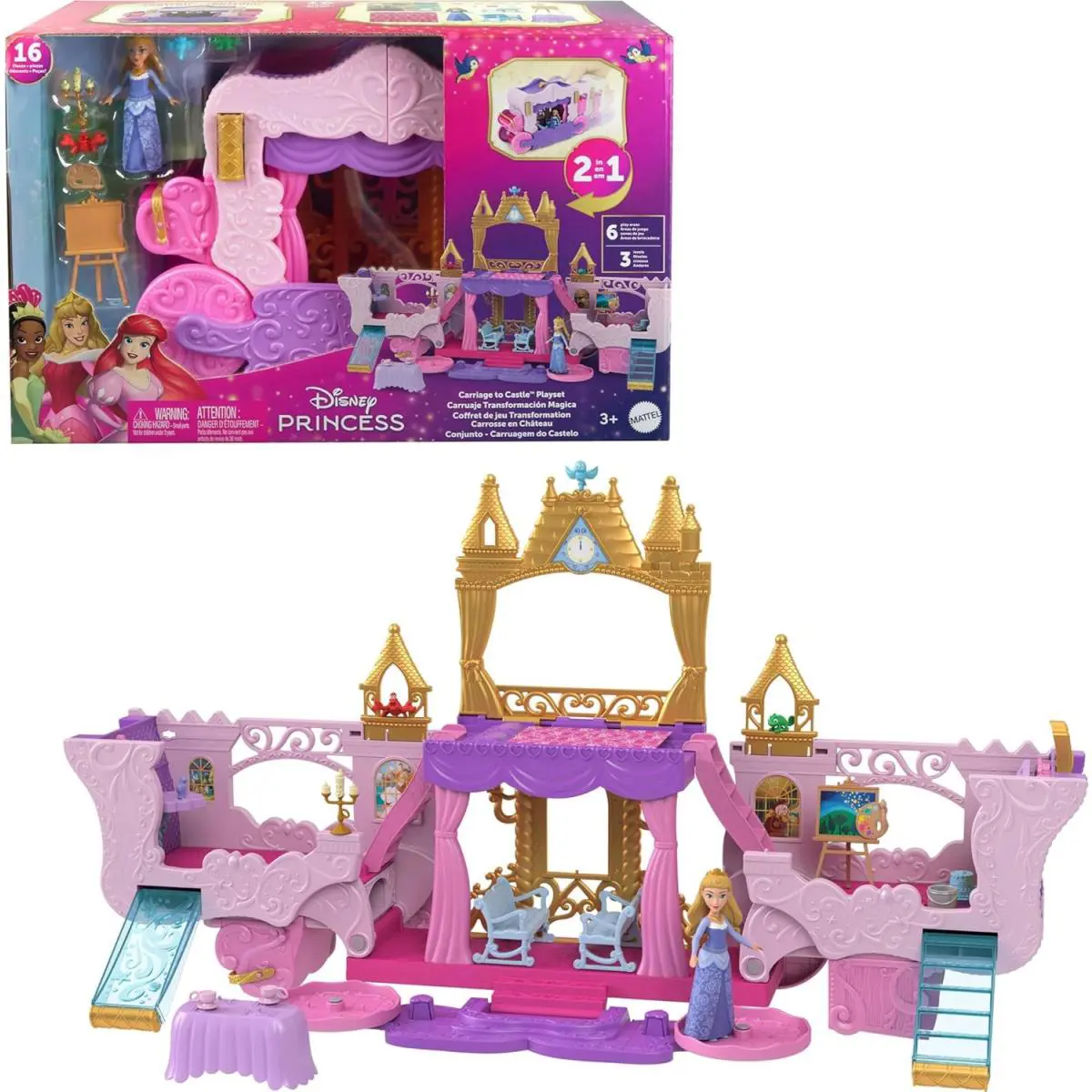 Mattel Disney Princess Toys Carriage to Castle One Size Multicolor