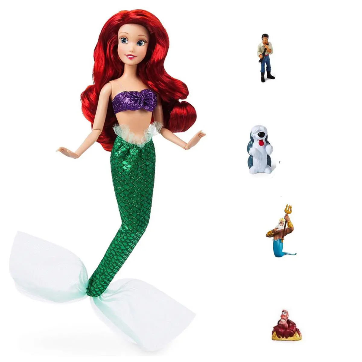 Disney Little Mermaid Ariel Classic Princess Doll Max Triton Sebastian Eric