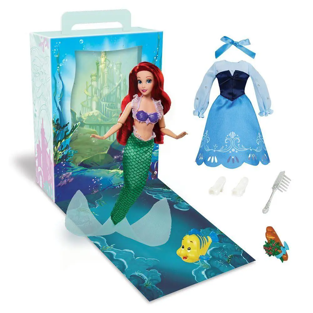 Disney Ariel Mermaid Doll Poseable Toy with Accessories and Play Area